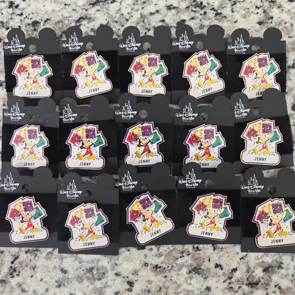 15 Walt Disney World Personalized Mickey Mouse Pins "Jenny"